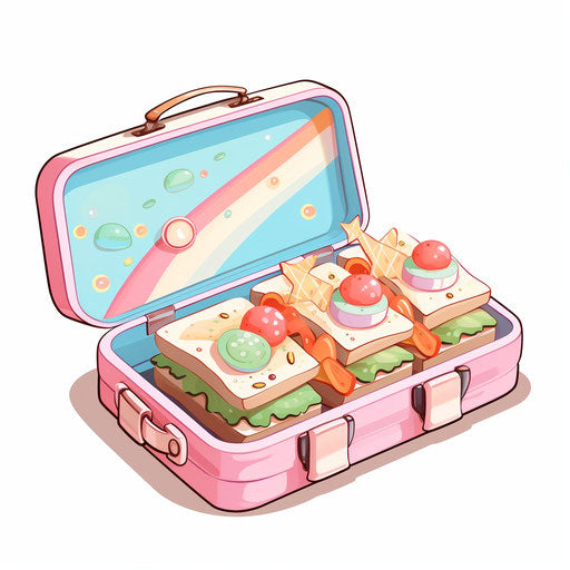 Lunch box with a clip in the Pastel Colors Art style