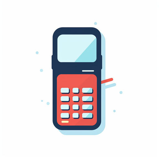 Minimalist style mobile phone clipart, on white background