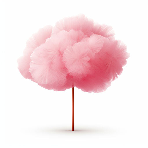 Minimalist cotton candy illustration on white background