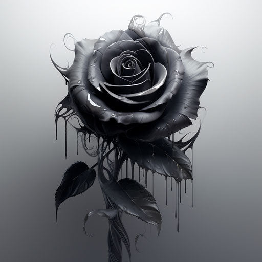 Black rose tattoo design art