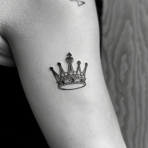Minimalist queen crown tattoo with a modern twist