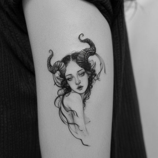 Small cute tattoos in the style of Gerald Brom with gothic, ethereal imagery
