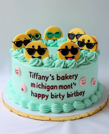 Emoji Cake with Sunglasses, Happy Birthday