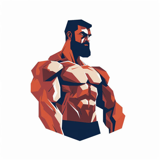 Minimalist muscle illustration on white background