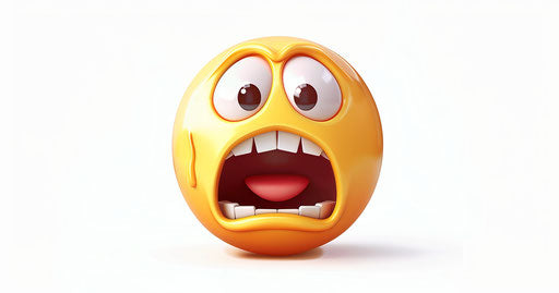 Shouting face emoji, clip art style, white background 19:10