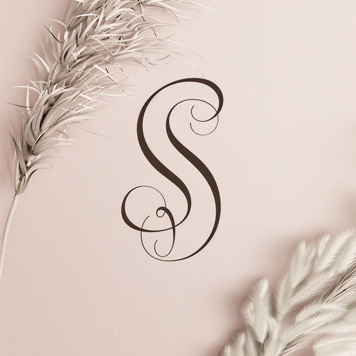 Elegant salon logo with sophisticated fonts and a blush background