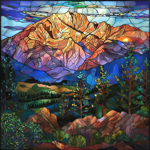 Detailed portrait of Pikes Peak in the Colorado Rockies