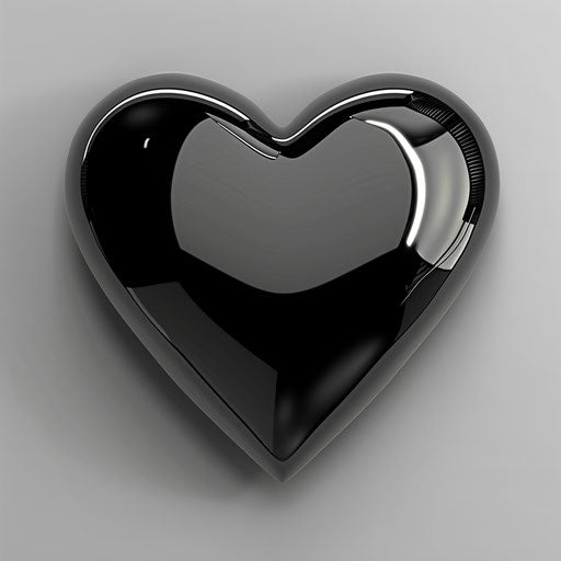 Bold chromatic black heart, playful yet dark