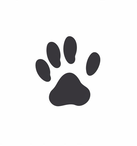 Dog with heart paw print