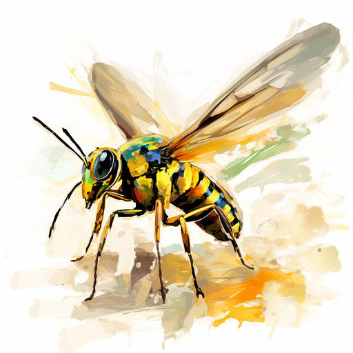 Insect clipart in the style of Impressionistic Art, on a white background