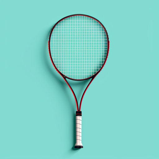 Realistic badminton clipart on flat turquoise background