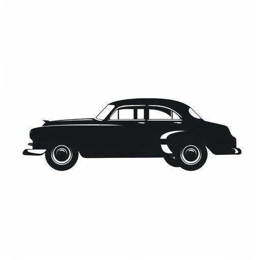 Car silhouette in png in the style of Chiaroscuro Art, on white background
