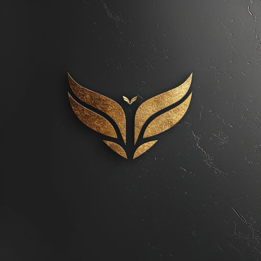 Luxury logo for a clothing brand with a gold foil background, sleek design