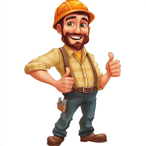 Humorous Architect Caricature Clipart for Editorial Content