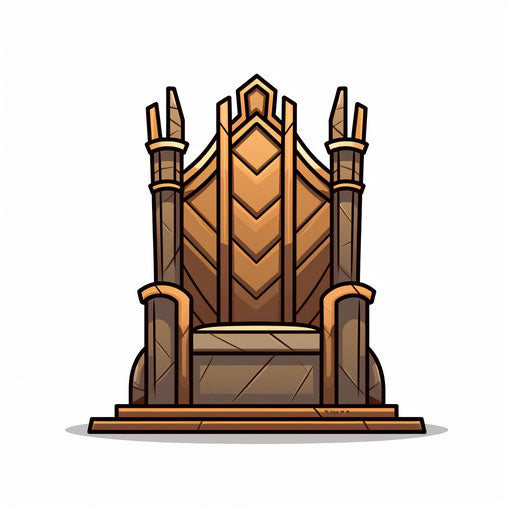 Minimalist style throne clipart on white background