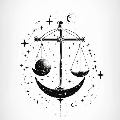 Sketch of Libra constellation in minimalist tattoo style