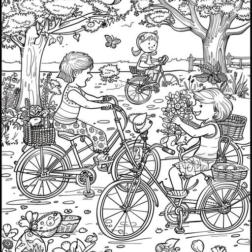 Kids decorating bicycles for parade