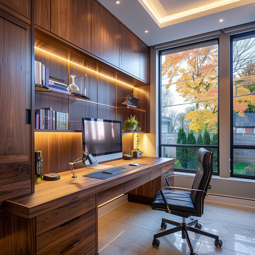 Custom lighting scheme in a home office