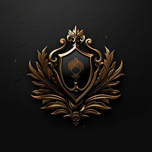 Gold emblem and black background for an elegant gamer logo
