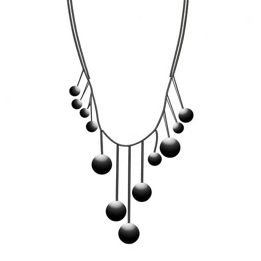 Minimalist necklace on white background