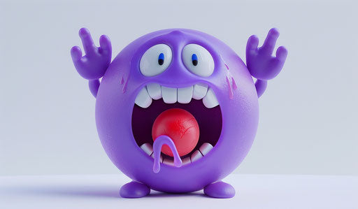 Animated emoji holding head, screaming and having fun