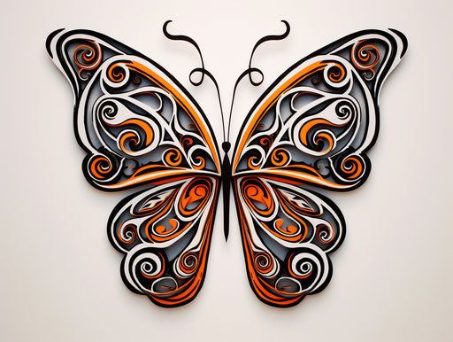 Butterfly tattoo with abstract design, celtic style black & white