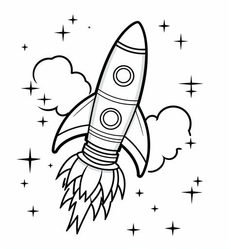 Rocket coloring pages, light sky-blue and dark emerald