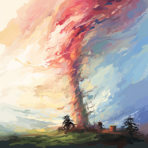 Impressionistic tornado clip art, on white background