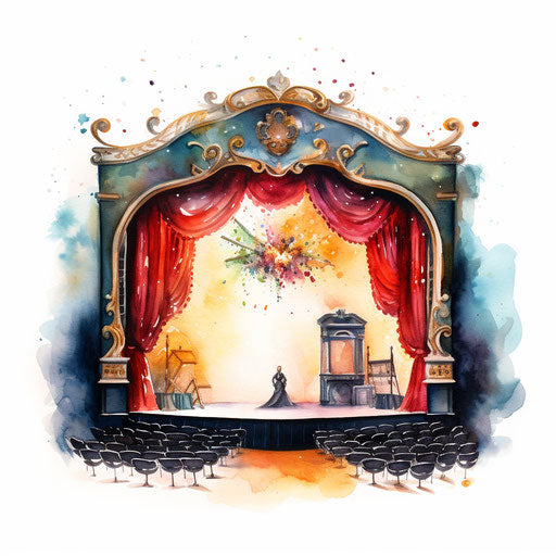 Theater illustration in Watercolor Art style