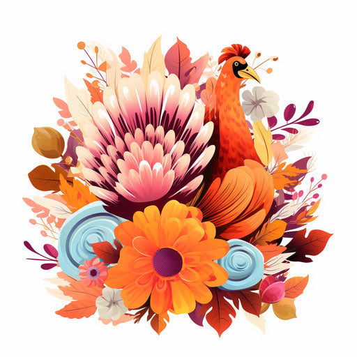 Thanksgiving clipart in the style of Pastel Colors Art, on a white background