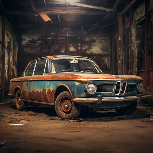 Classic BMW car with patina