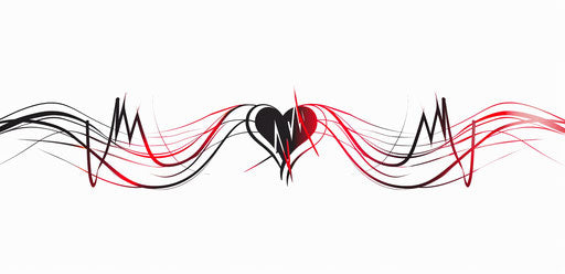 Heartbeat symbol combined with sound wave