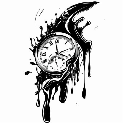 Digital clock melting in Salvador Dali style