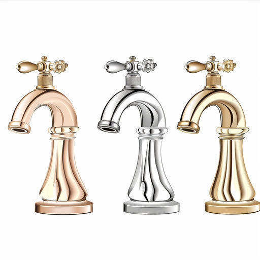 Realistic faucet clipart on a white background
