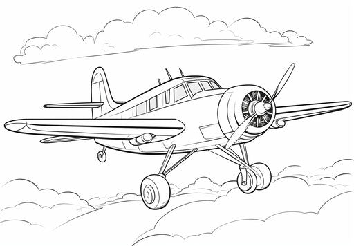 Cartoon airplane coloring page