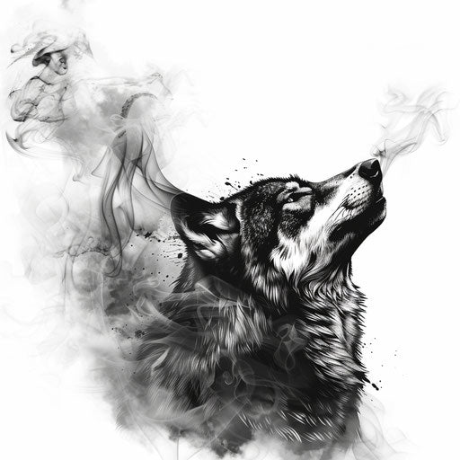 Monochrome smoke wolf