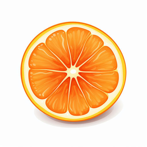 Orange slice in a minimalist style, on a white background