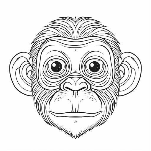 Monkey face for coloring. Coloring book page