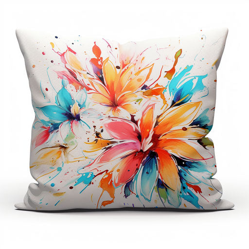 Impressionistic pillow on white background