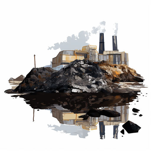Coal clipart in the style of Oil painting, on a white background