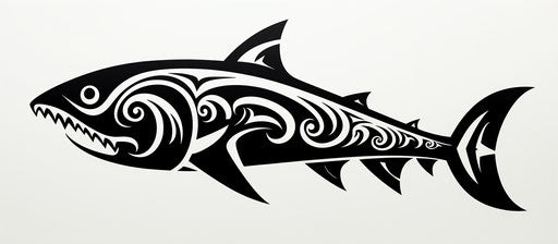 The tribal shark tattoo, avian-themed, commissioned, indigenous culture, 76:33