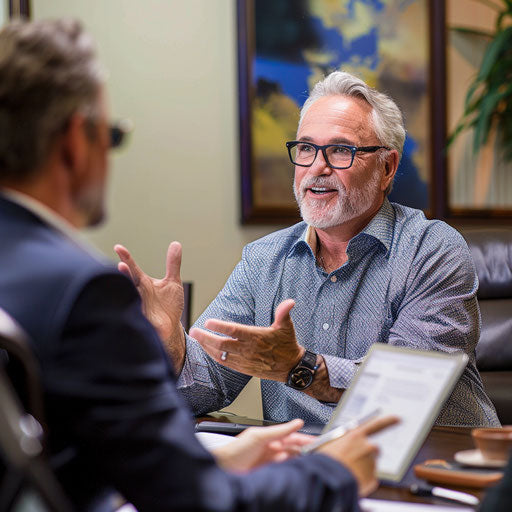 Executive coaching session with powerful leadership message