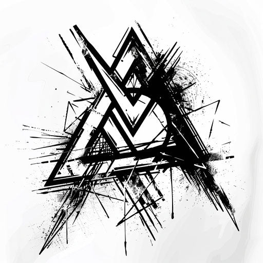 Anarchy symbol with geometric patterns, clipart style