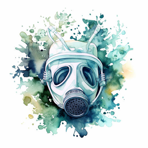 Oxygen clipart in the style of Watercolor Art, on a white background