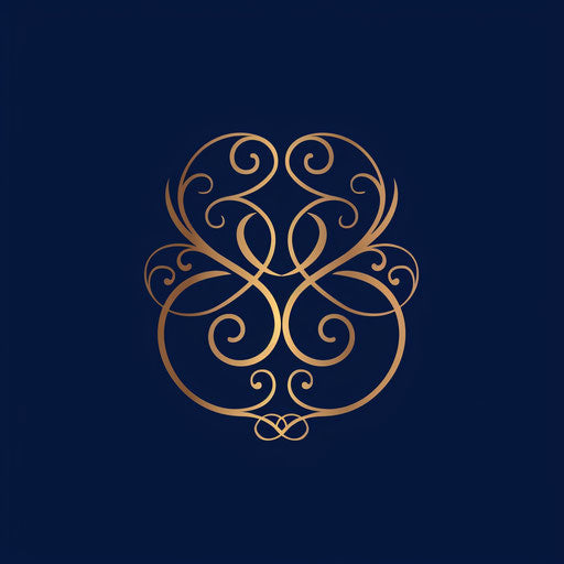 Classic monogram vectorstock logo with navy blue background and timeless style