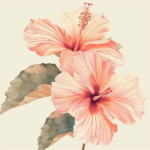 Hawaiian flower on flat cream background