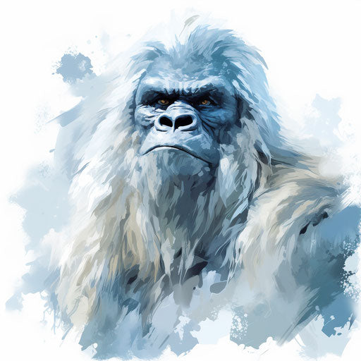 Yeti clipart in the style of Oil painting