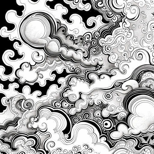 Intricate patterns on a cloud