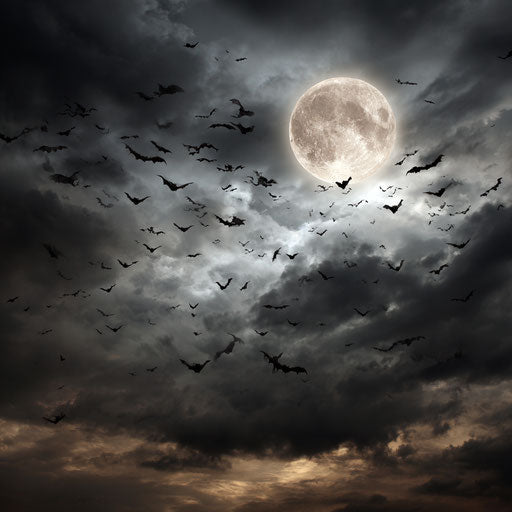 Dark Cloudy Sky with a Radiant Full Moon