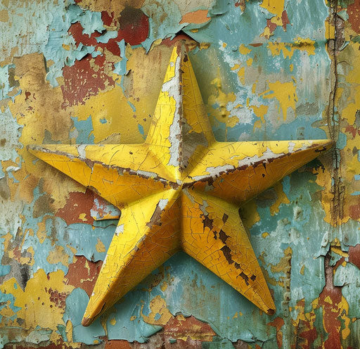 Yellow star in a perceptual style 28:27